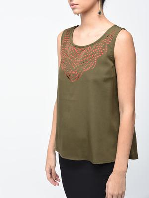 cut work detail boxy top - 15882566 - Standard Image - 5