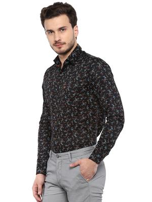black floral printed formal shirt - 15883671 - Standard Image - 2
