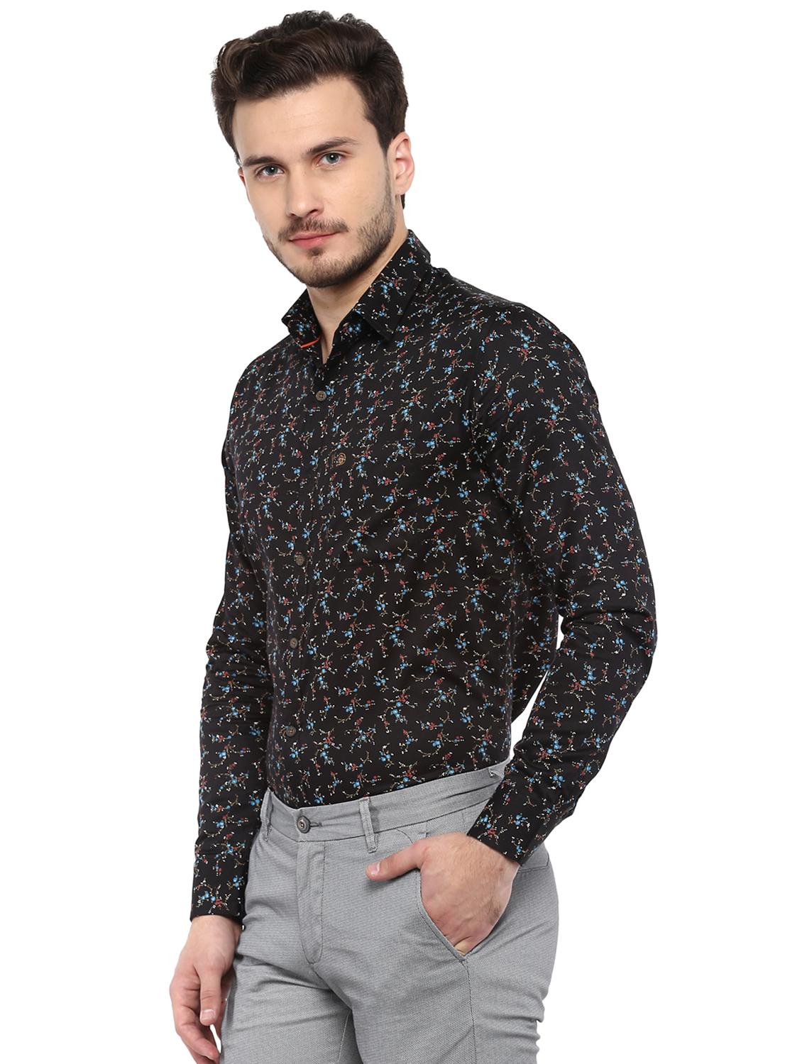 black floral printed formal shirt - 15883671 - Zoom Image - 2