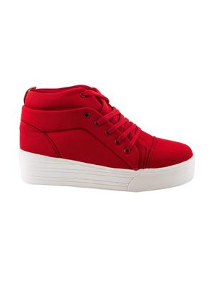 red lace-up sneakers - 15883805 - Standard Image - 2