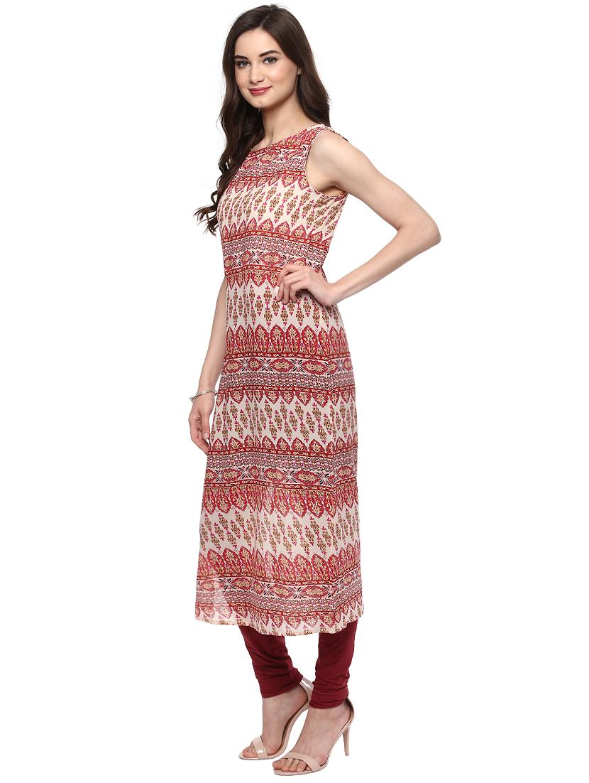 A-line printed kurta - 15884214 - Zoom Image - 2