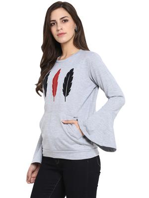graphic print bell sleeved sweatshirt - 15884268 - Standard Image - 2