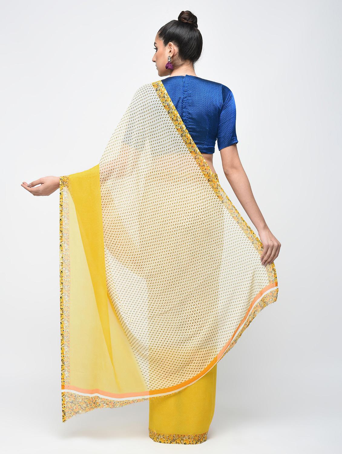 floral printed saree with blouse - 15884755 - Zoom Image - 2