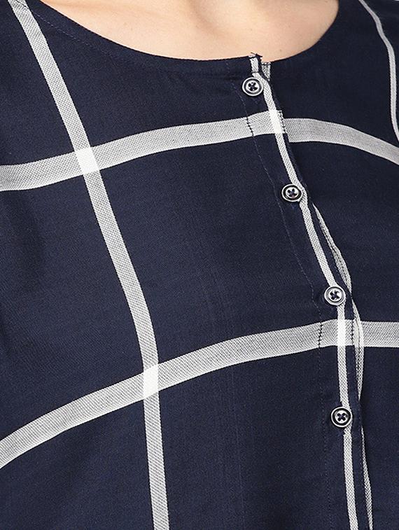 checkered a-line kurta - 15887855 - Zoom Image - 5