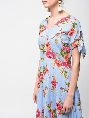 blue viscose skater dress - 15888114 - Standard Image - 5
