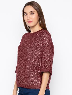 ribbed edge round neck pullover - 15890361 - Standard Image - 2