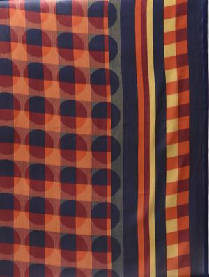 checkered printed saree with blouse - 15890434 - Standard Image - 5