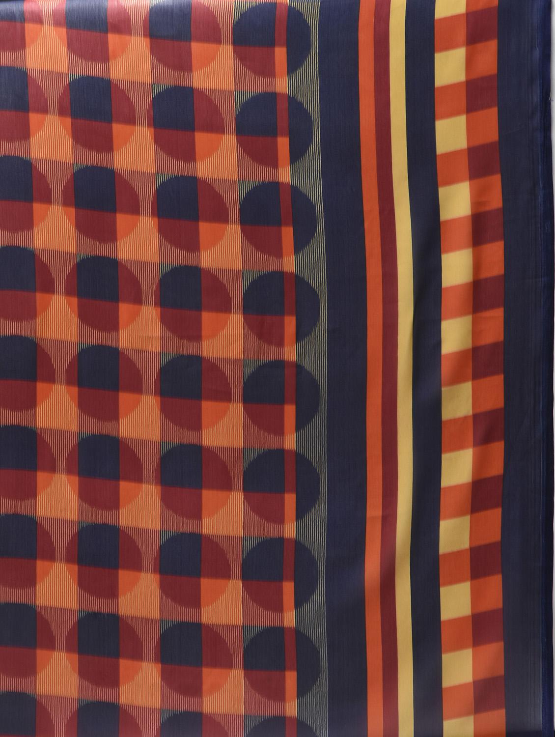 checkered printed saree with blouse - 15890434 - Zoom Image - 5