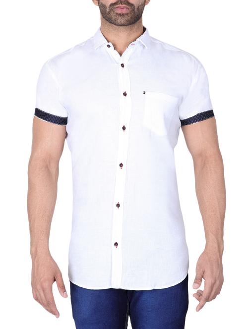 white solid casual shirt - 15890536 - Very Small Image - 1