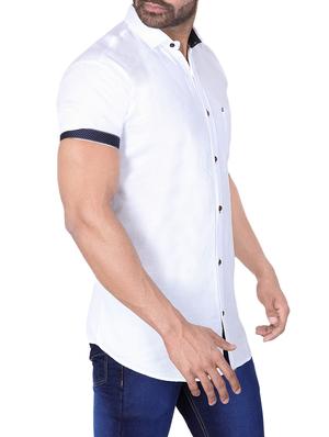 white solid casual shirt - 15890536 - Standard Image - 2
