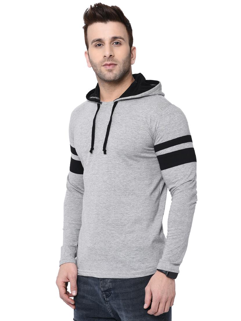 grey cotton hooded t-shirt - 15890612 - Zoom Image - 2