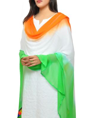 tricolor plain dupatta - 15890619 - Standard Image - 2