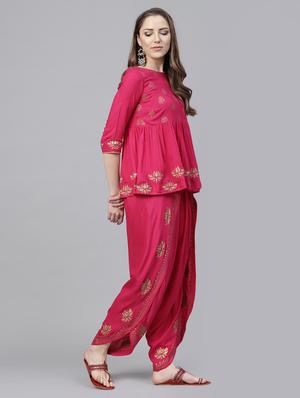foil printed kurta with salwar set - 15891770 - Standard Image - 2