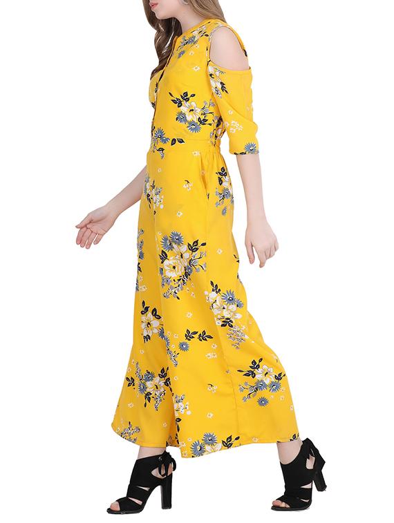 cold shoulder floral jumpsuit - 15892770 - Zoom Image - 2