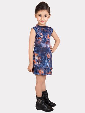 blue cotton blend frock - 15893058 - Standard Image - 2