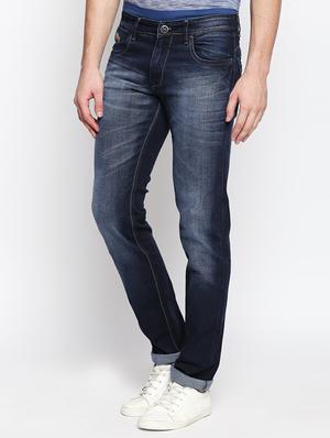 dark blue cotton blend heavy washed jeans - 15893217 - Standard Image - 2