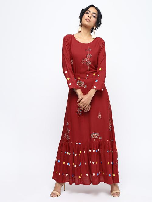 Printed a-line dress - 15893352 - Standard Image - 1