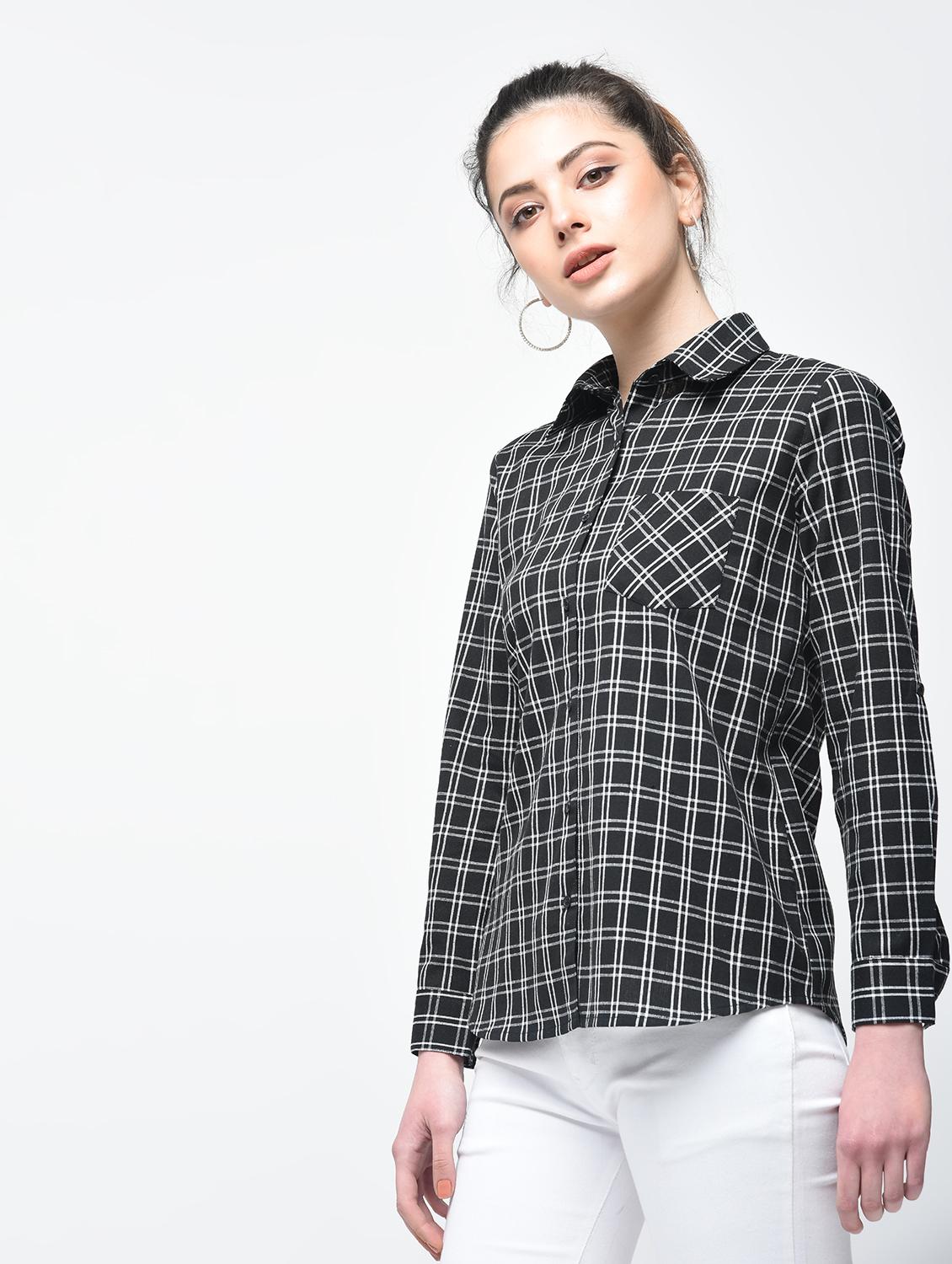 coal black checkered shirt - 15894131 - Zoom Image - 2