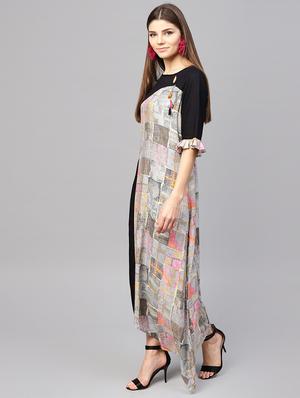 asymmetric printed dress - 15894309 - Standard Image - 2