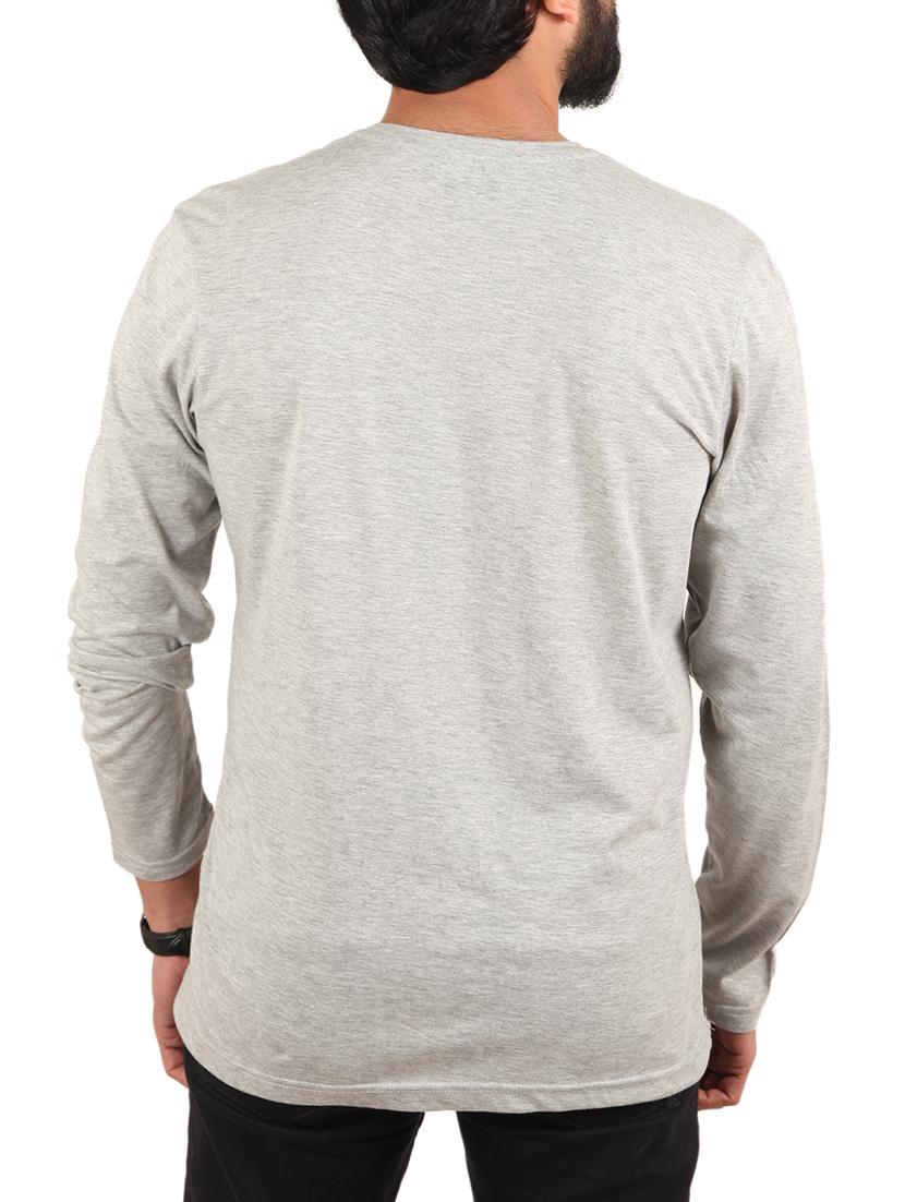 grey cotton chest print t-shirt - 15894490 - Zoom Image - 2