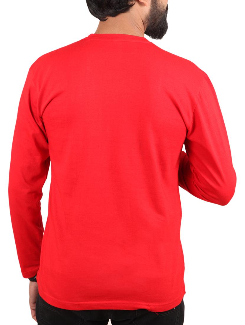 red cotton front print t-shirt - 15894503 - Zoom Image - 2