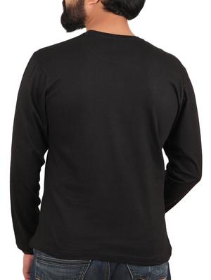 black cotton chest print t-shirt - 15894515 - Standard Image - 2