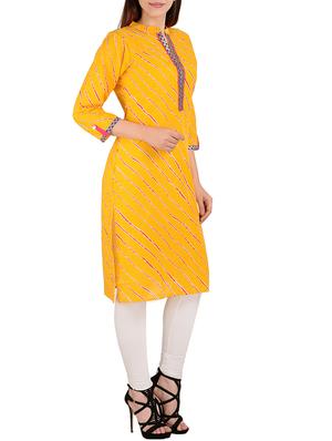 Leheriya straight kurta - 15897050 - Standard Image - 2