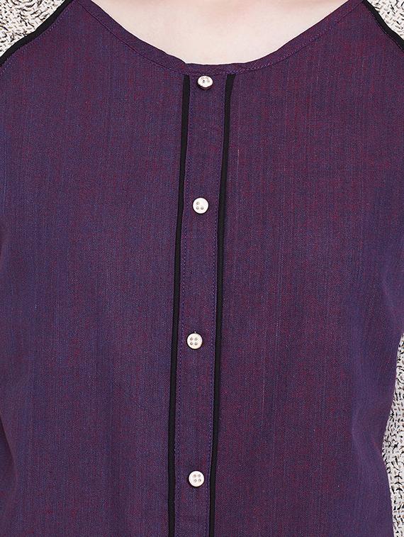 faux button detail raglan sleeved top - 15897107 - Zoom Image - 5