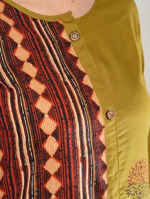 Block print straight kurta - 15897402 - Standard Image - 5