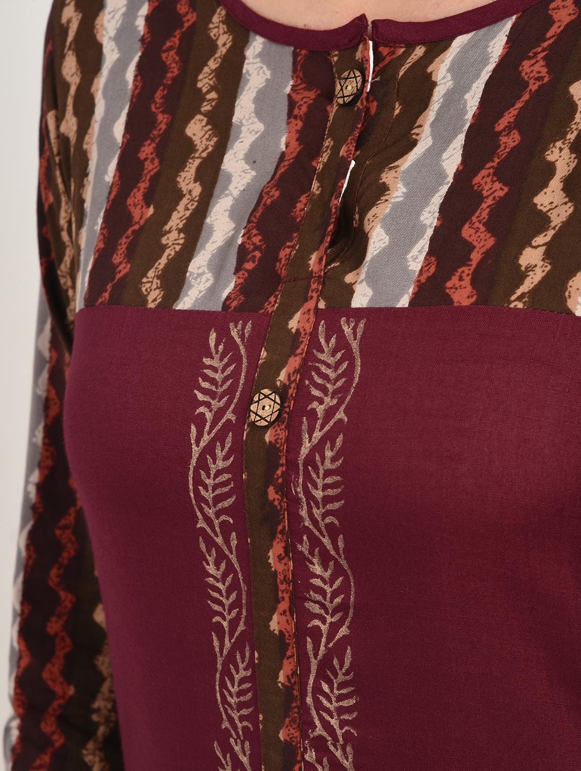 Block print straight kurta - 15897412 - Zoom Image - 5