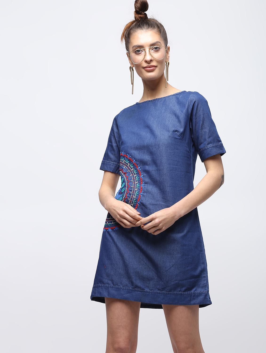 embroidered a-line dress - 15897858 - Zoom Image - 2