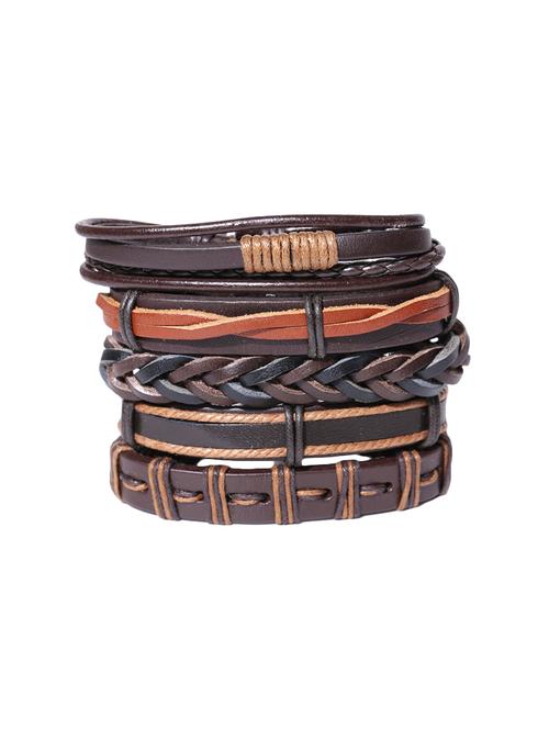 coffee brown leather bracelet - 15899712 - Standard Image - 1