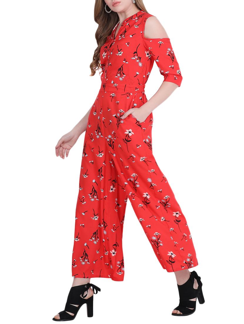 cold shoulder floral jumpsuit - 15899907 - Zoom Image - 2