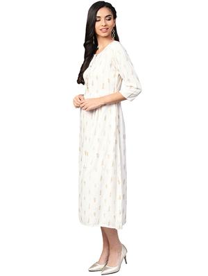 button detail a-line dress - 15900704 - Standard Image - 2