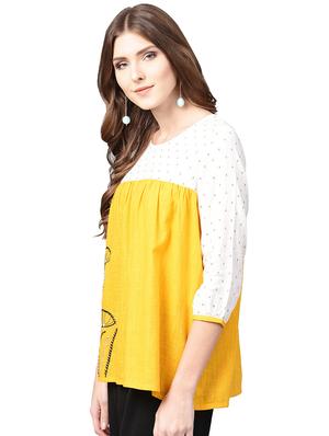 embroidered gather detail top - 15900711 - Standard Image - 2