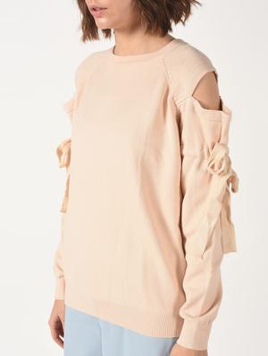 cold shoulder drawstring sleeved pullover - 15900908 - Standard Image - 5