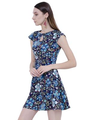 cap sleeved floral flared dress - 15902027 - Standard Image - 2