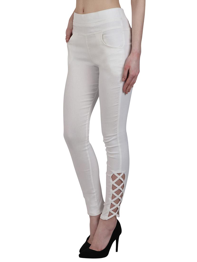 criss-cross detail mid waist jegging - 15902329 - Zoom Image - 2