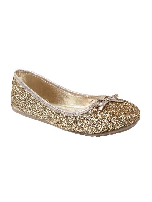 gold slip on ballerinas - 15902411 - Standard Image - 1