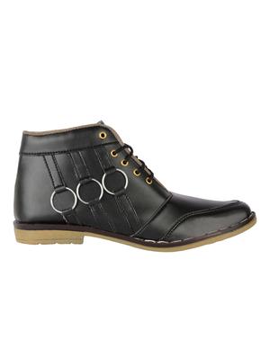 black leatherette high ankle boots - 15902477 - Standard Image - 2