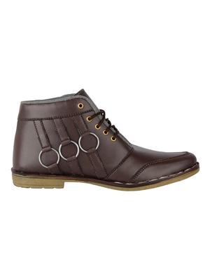 brown leatherette high ankle boots - 15902478 - Standard Image - 2