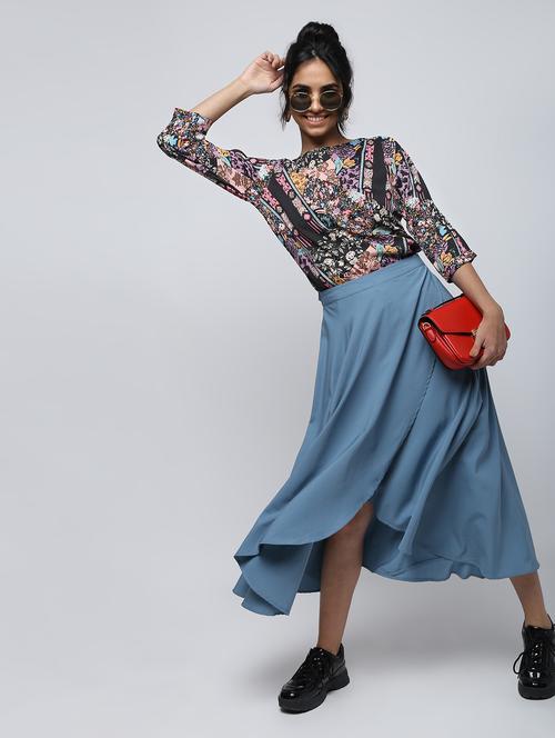 slit sleeved floral tunic - 15902837 - Standard Image - 1
