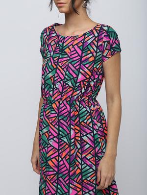 geometric print a-line dress - 15902838 - Standard Image - 5