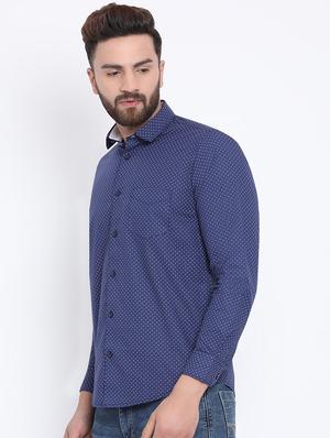 blue printed casual shirt - 15902936 - Standard Image - 2