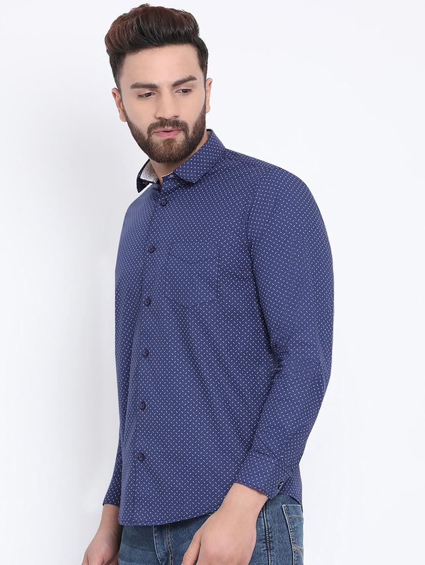 blue printed casual shirt - 15902936 - Zoom Image - 2