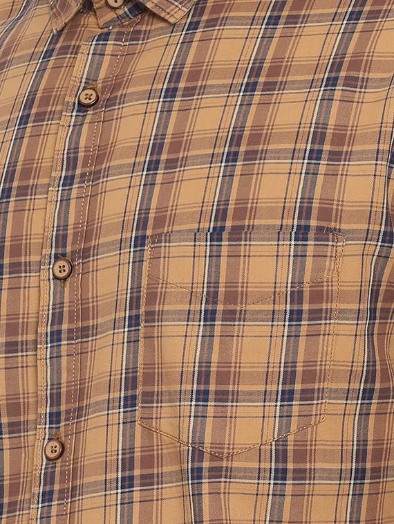 brown checkered casual shirt - 15902941 - Zoom Image - 5