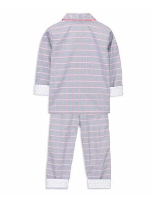 contrast piping checkered pyjama set - 15903098 - Standard Image - 2