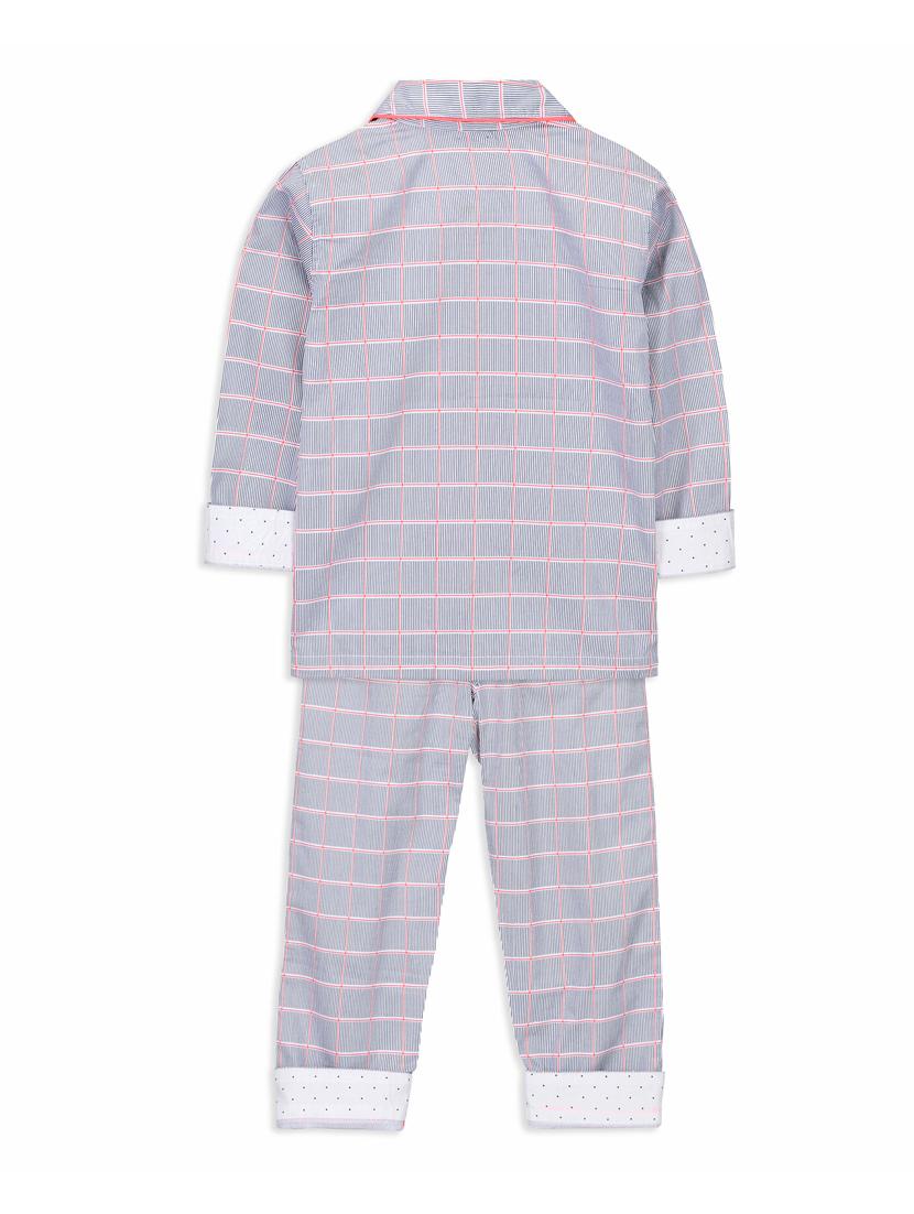 contrast piping checkered pyjama set - 15903098 - Zoom Image - 2