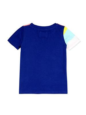 round neck color block t-shirt - 15903101 - Standard Image - 2