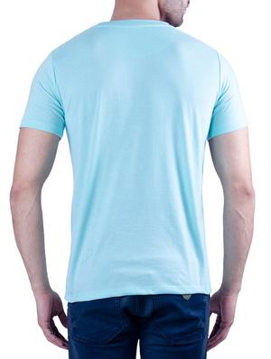 blue cotton blend chest print t-shirt - 15903459 - Standard Image - 2